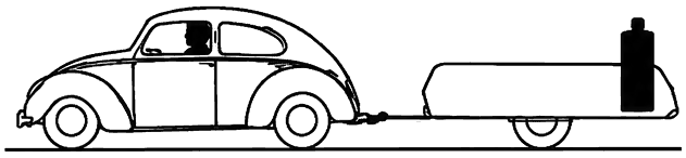 Dibujo: carga excesiva en la parte trasera de la caravana