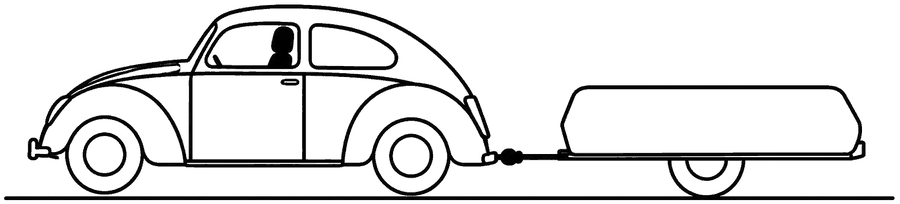 Dibujo de un coche remolcando la Alpen Kreuzer